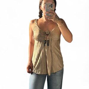 Tan silky tank top